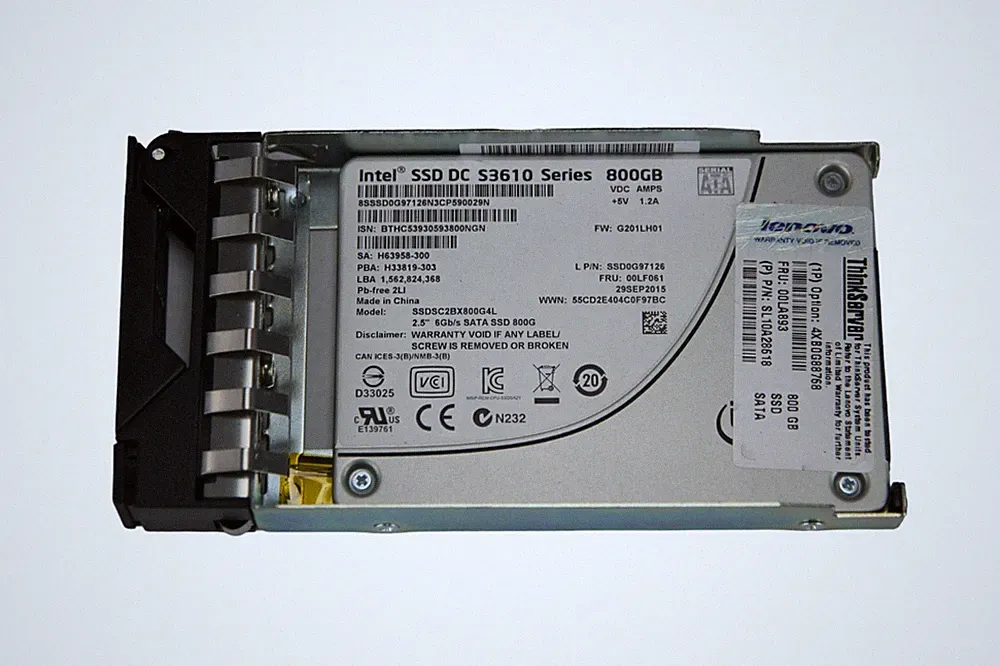 Lenovo S3610 800GB SATA 6Gb/s 2.5" SSD w/Tray SSDSC2BX800G4L 4XB0G88768 00LF061