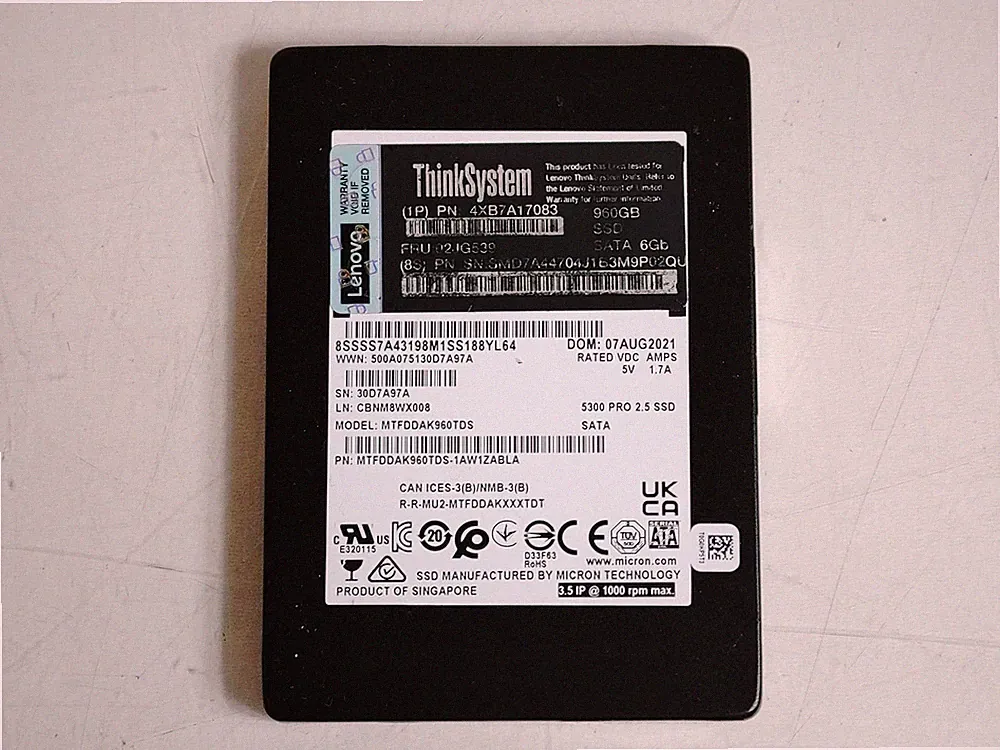 Micron Lenovo MTFDDAK960TDS 960 GB SATA III 2.5 in Solid State Drive