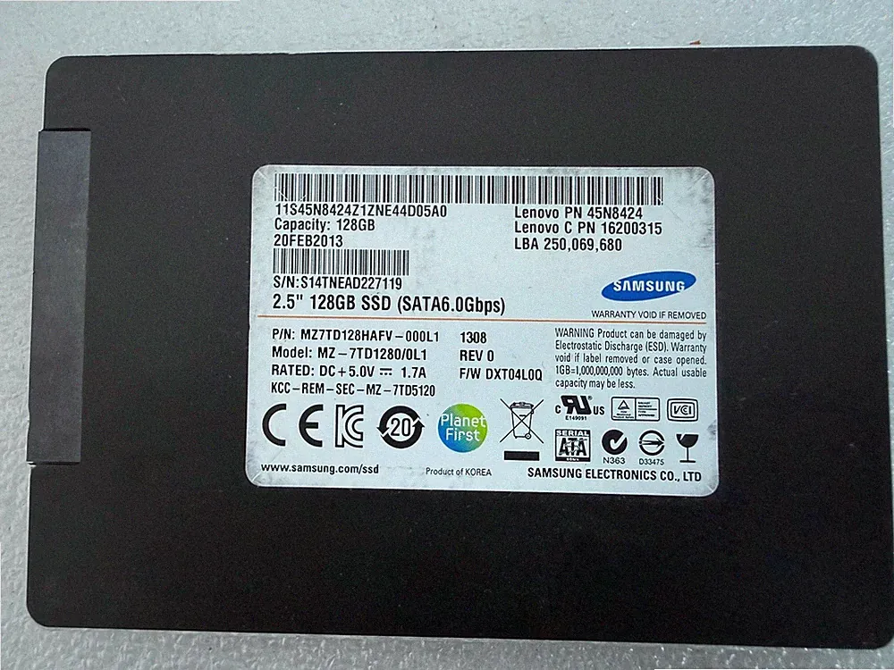 Samsung 128GB 2.5" SATA SSD MZ-7TD1280/0L1 Lenovo FRU 45M8424